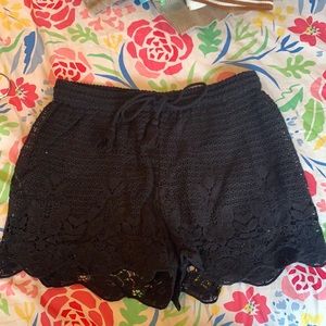 AF Black crochet shorts